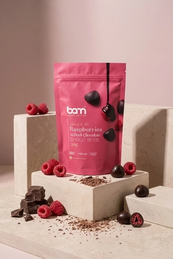 Maline v temni čokoladi, 50g
